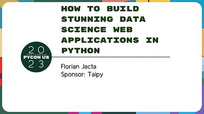 How to build stunning Data Science Web applications in Python