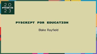 PyScript for Education